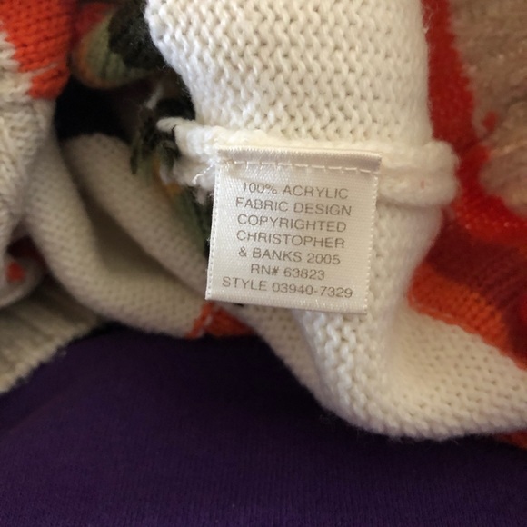 C&B Striped Cream/Bright Colors Cardigan -Sz. Lg. - Picture 5 of 6